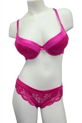 2 Piece Hot Pink Lace Bra & Panty Set