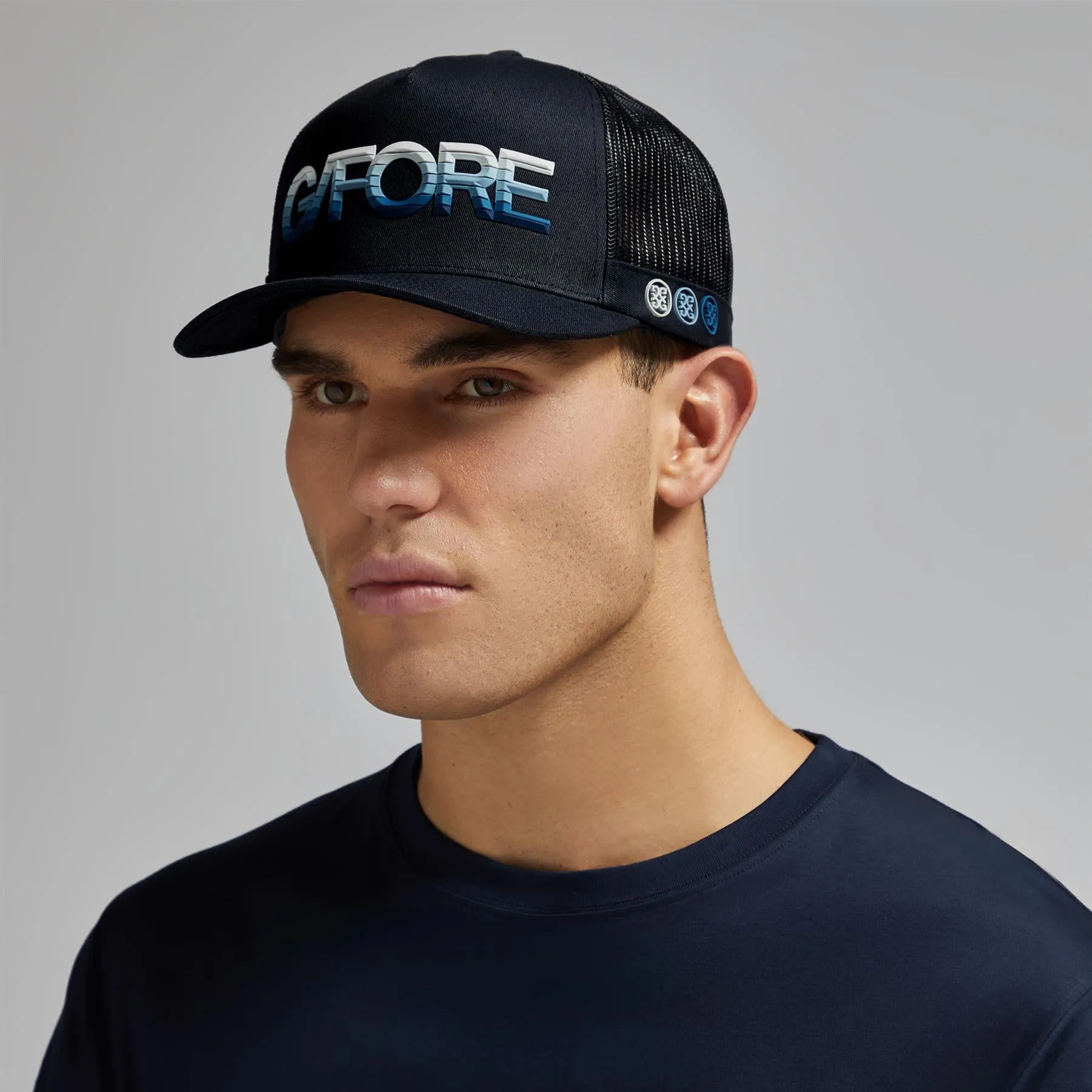 3D Ombre Cotton Twill Trucker Cap Ink - AW24