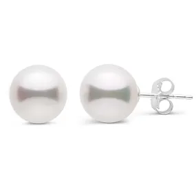 8.5-9.0 mm White Akoya AA  Pearl Stud Earrings