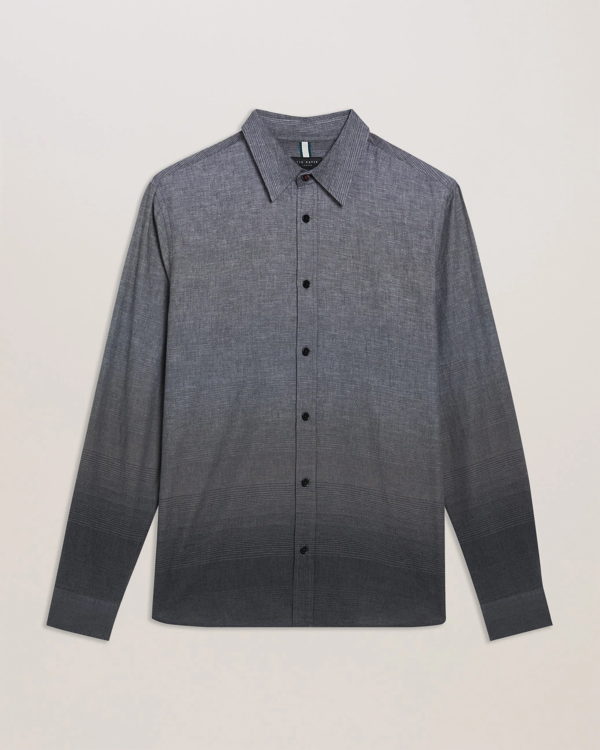 Ackley Ls Regular Ombre Print Shirt Black