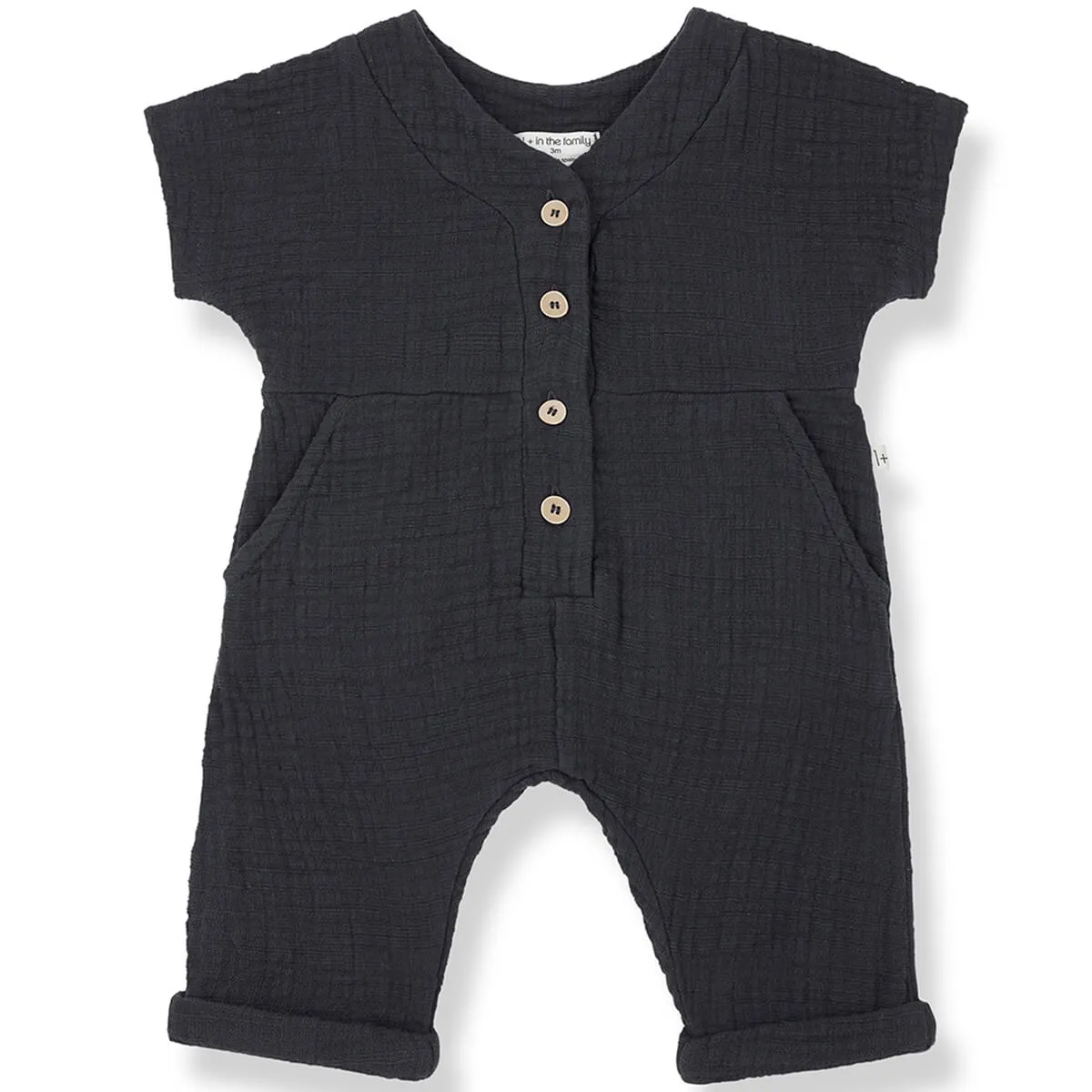 Adriano Short Sleeve Overall in Anthracite by 1  in the Family