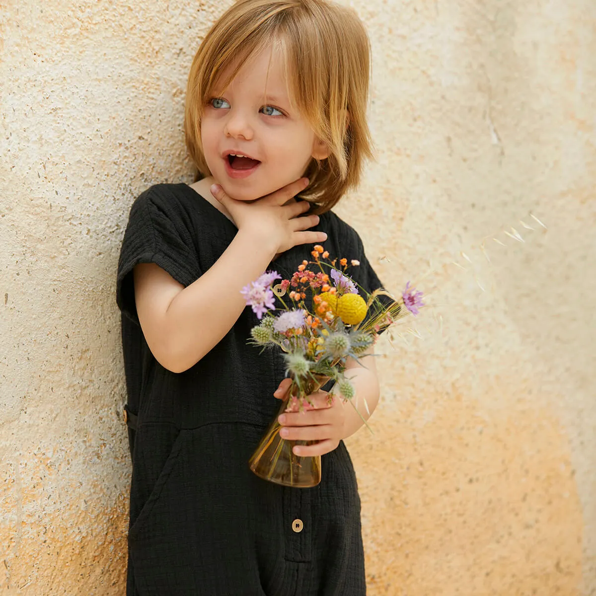 Adriano Short Sleeve Overall in Anthracite by 1  in the Family