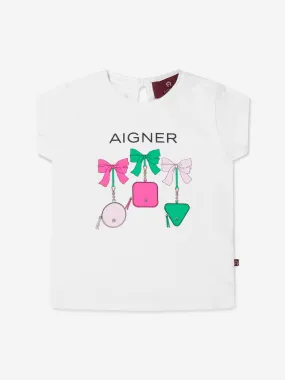 Aigner Baby Girls Logo T-Shirt in White