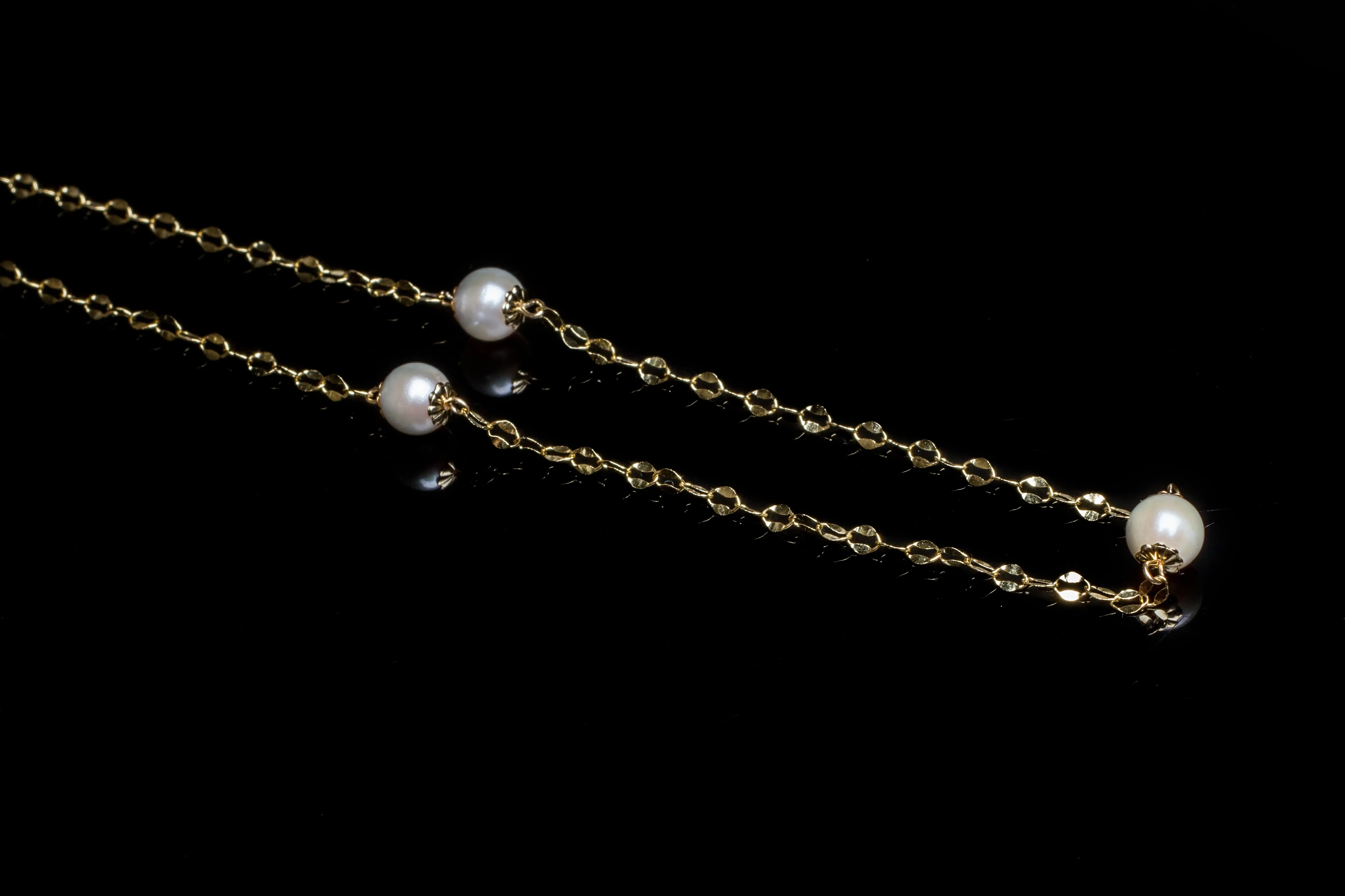 Akoya Pearl Gold Dew Drop Chain