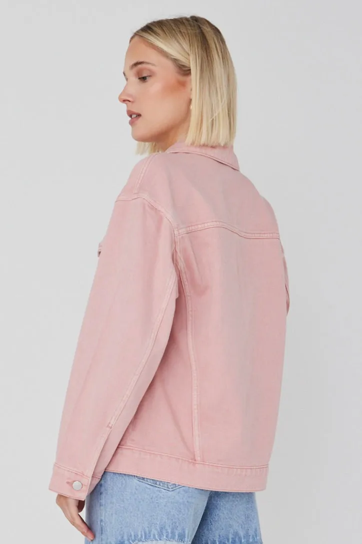 Always Mushroom Pink Denim Jacket