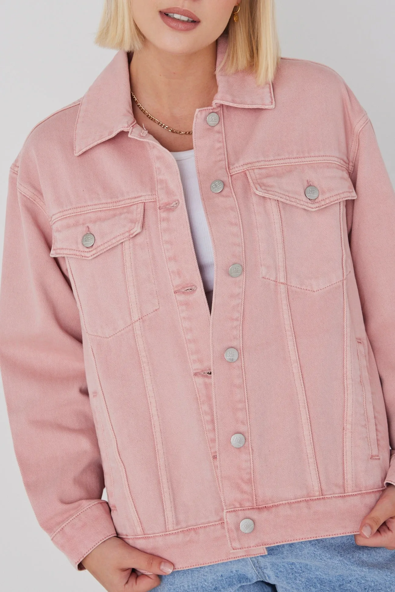 Always Mushroom Pink Denim Jacket