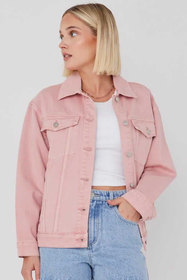 Always Mushroom Pink Denim Jacket