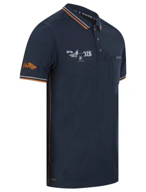 Ambush Cotton Jersey Polo Shirt With Chest Pocket In Sky Captain Navy - Dissident