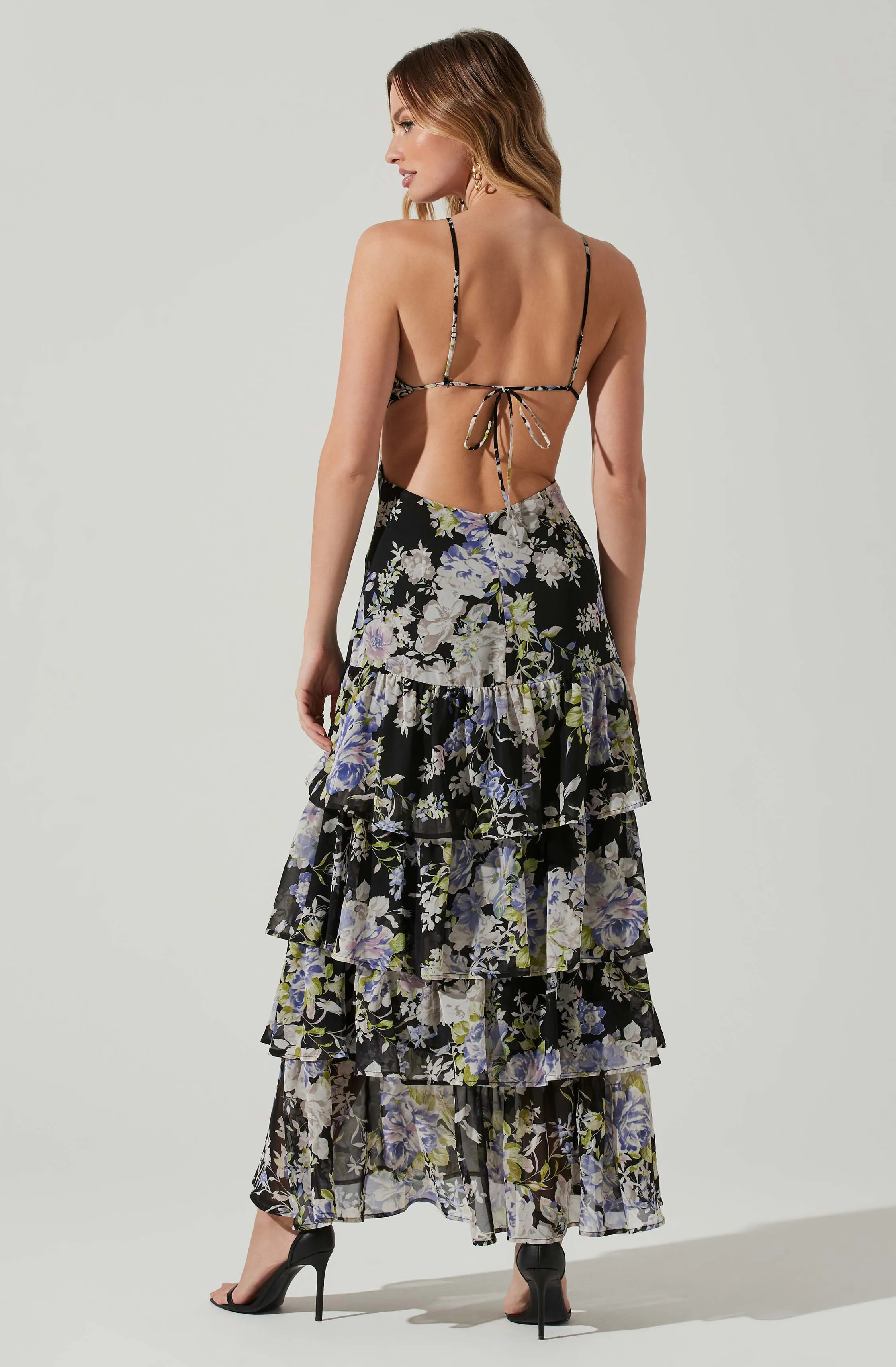 Aneira Floral Tiered Maxi Dress