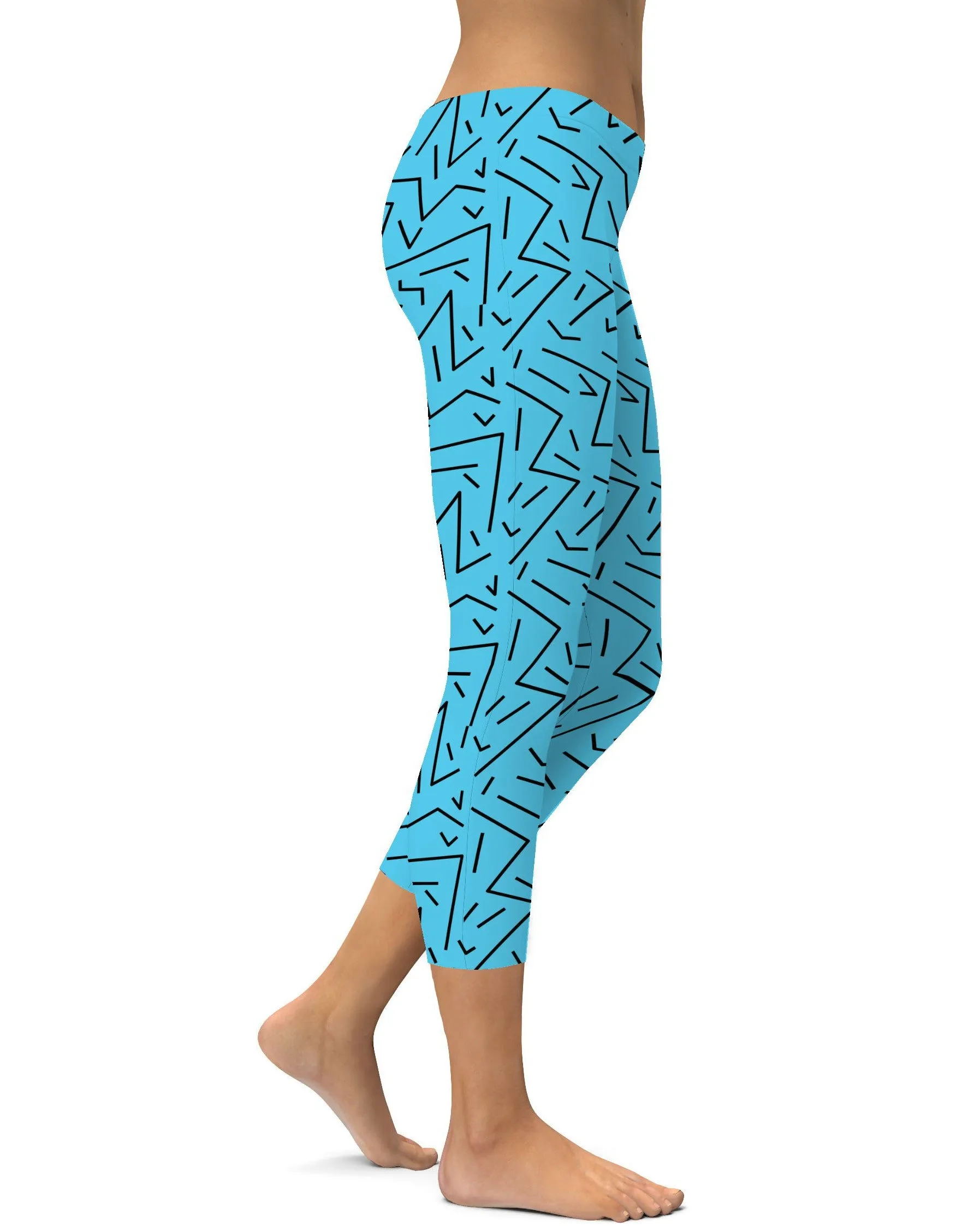 Aqua Black Line Capris