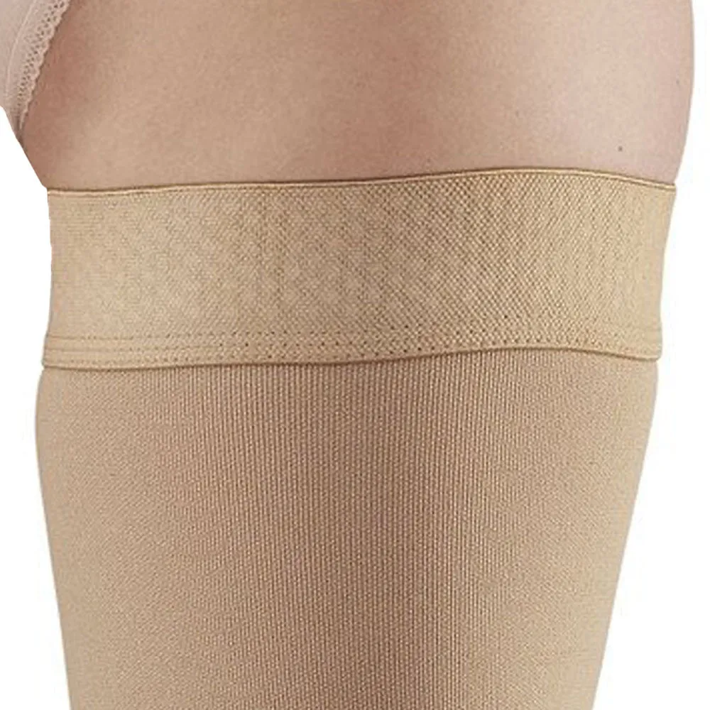 AW Style 292OT Luxury Opaque Open Toe Thigh Highs w/Dot Sil Band - 20-30 mmHg