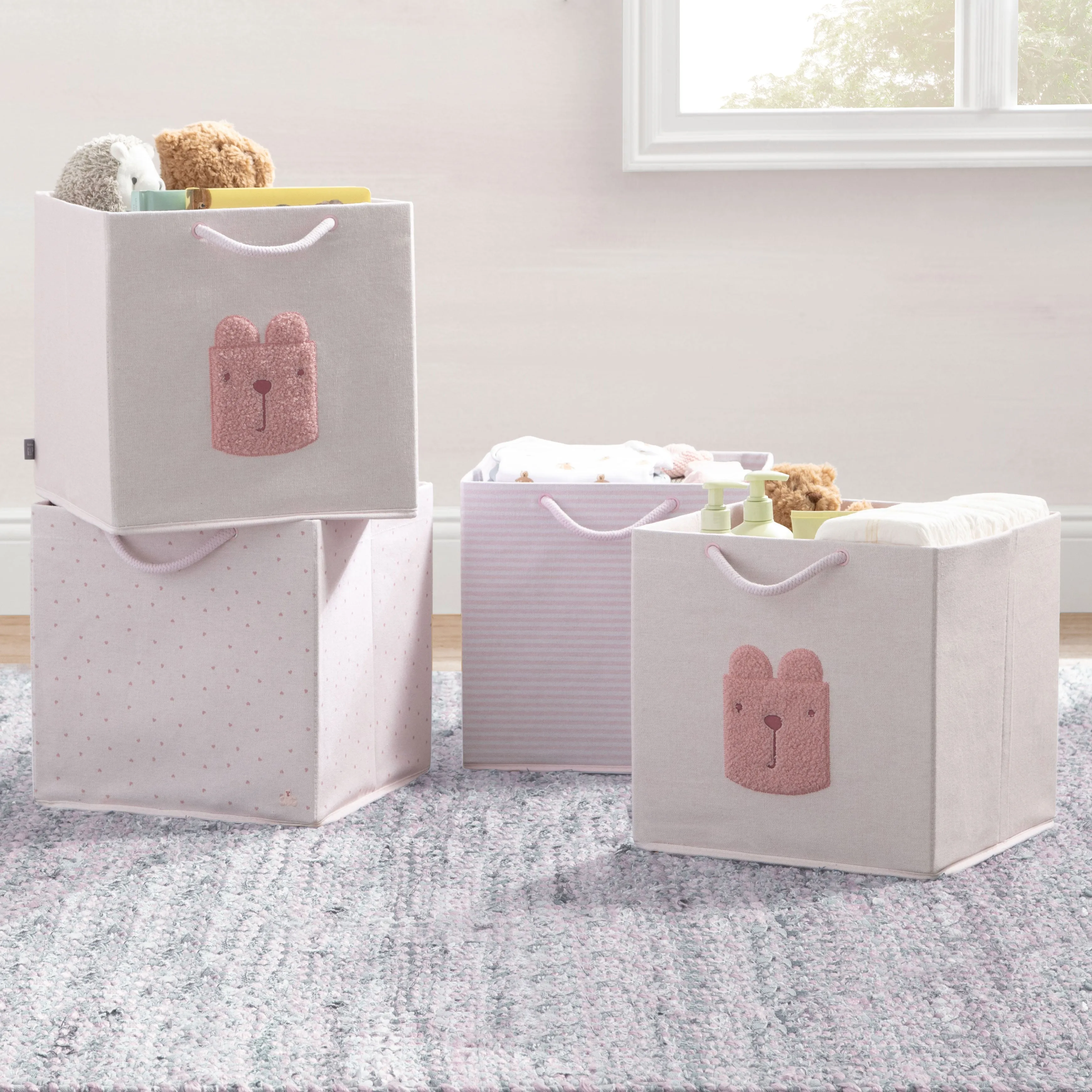 babyGap 4-Pack Brannan Bear Fabric Storage Bins with Handles