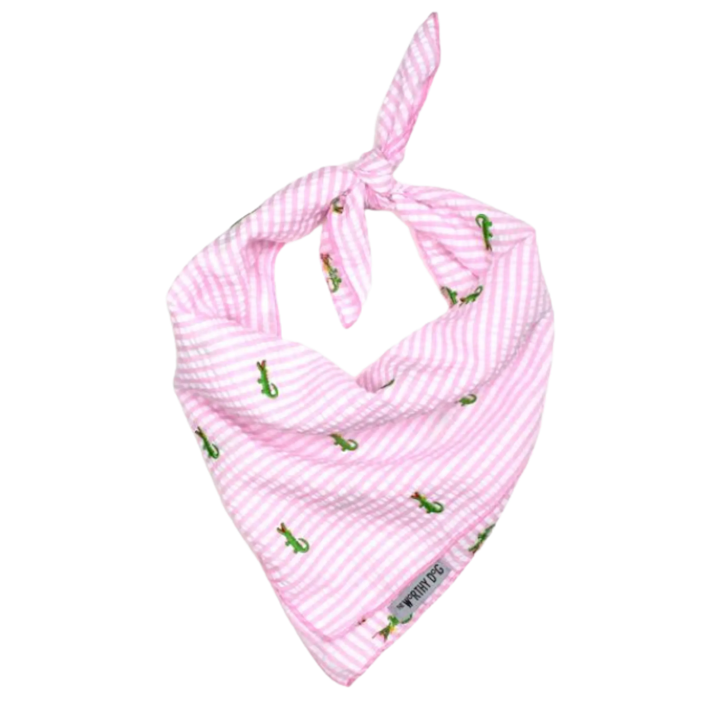 Bandana | Pink Stripe Alligators