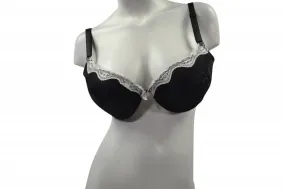 Beautiful Black Lace Bra with White Trim- 12 pack