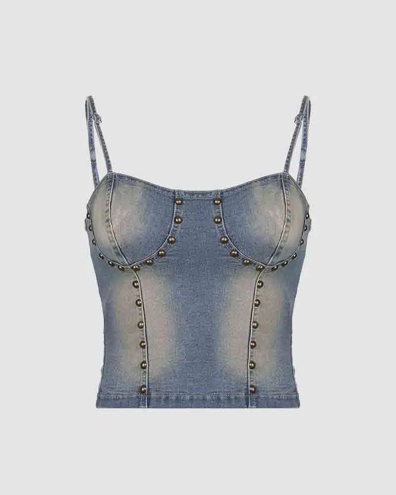 Berehynia Studded Denim Corset Top