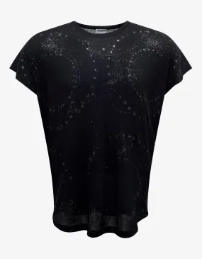 Black Glitter Detail T-Shirt -