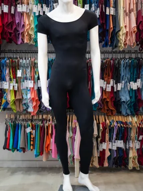 Black Short Sleeve Dance Unitard MP472