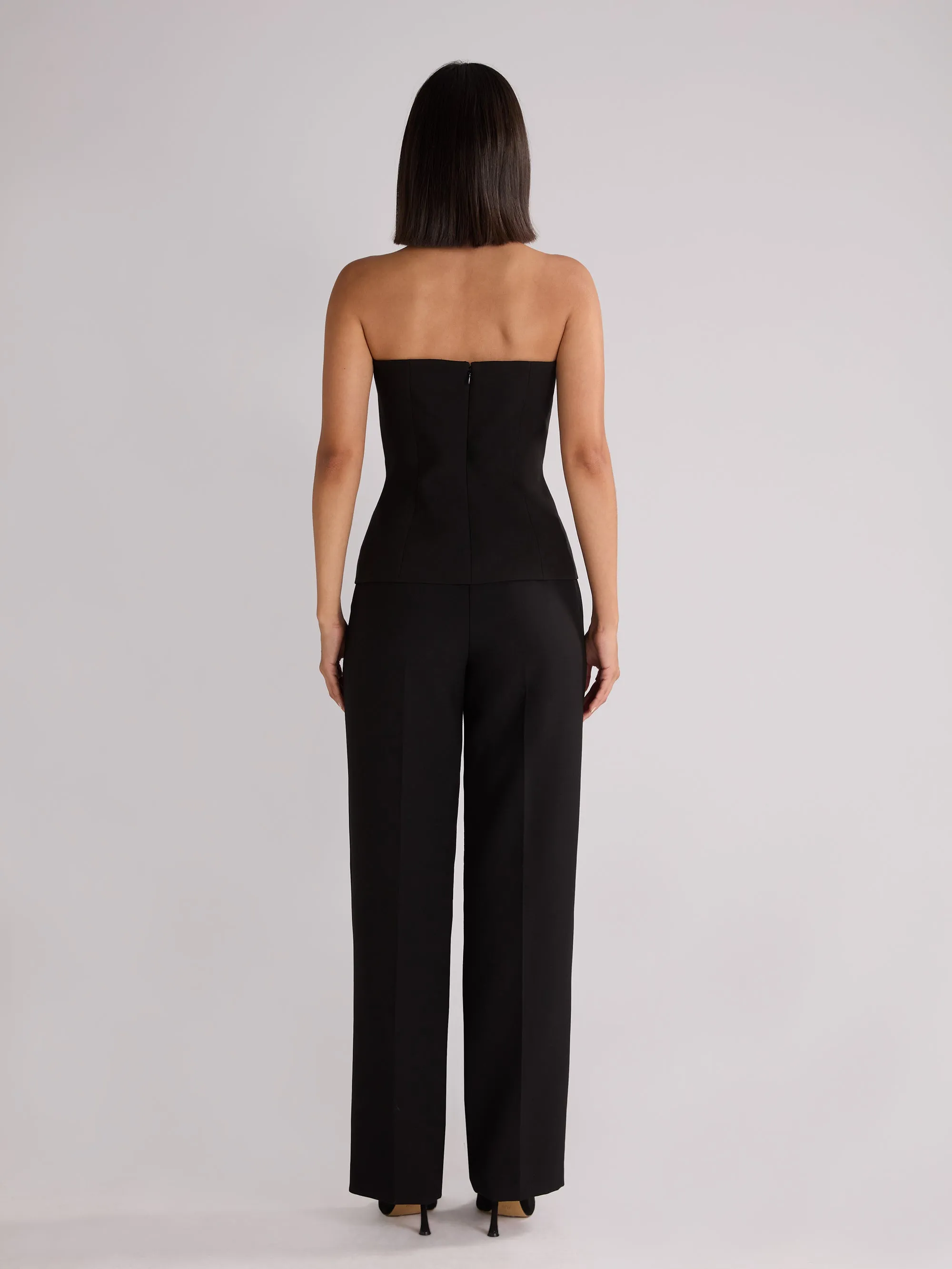 Black Straight Leg Trousers