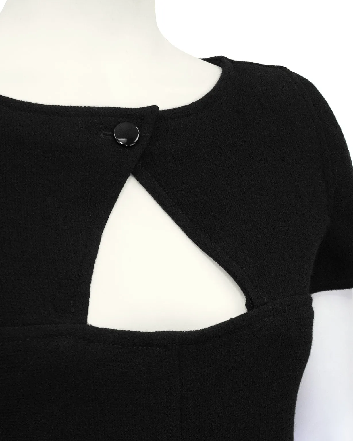 Black Wool Cut Out  Dress