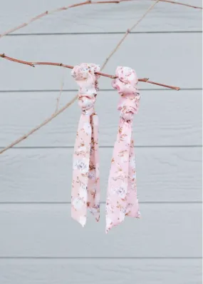 Blush Floral Bow, Bandana   Scrunchie