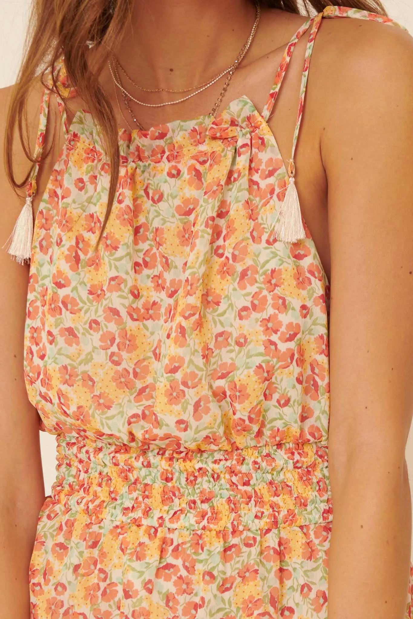 Botanical Beauty Ruffled Floral Mini Sundress