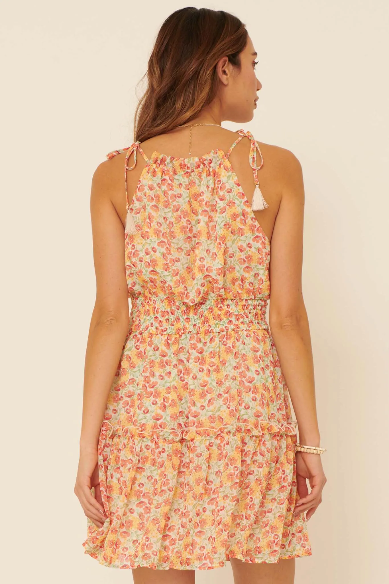 Botanical Beauty Ruffled Floral Mini Sundress