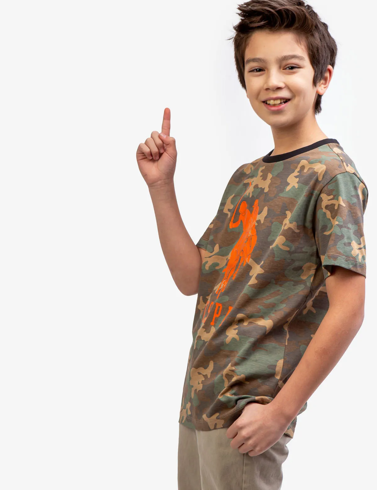 BOYS CAMO CREW NECK T-SHIRT