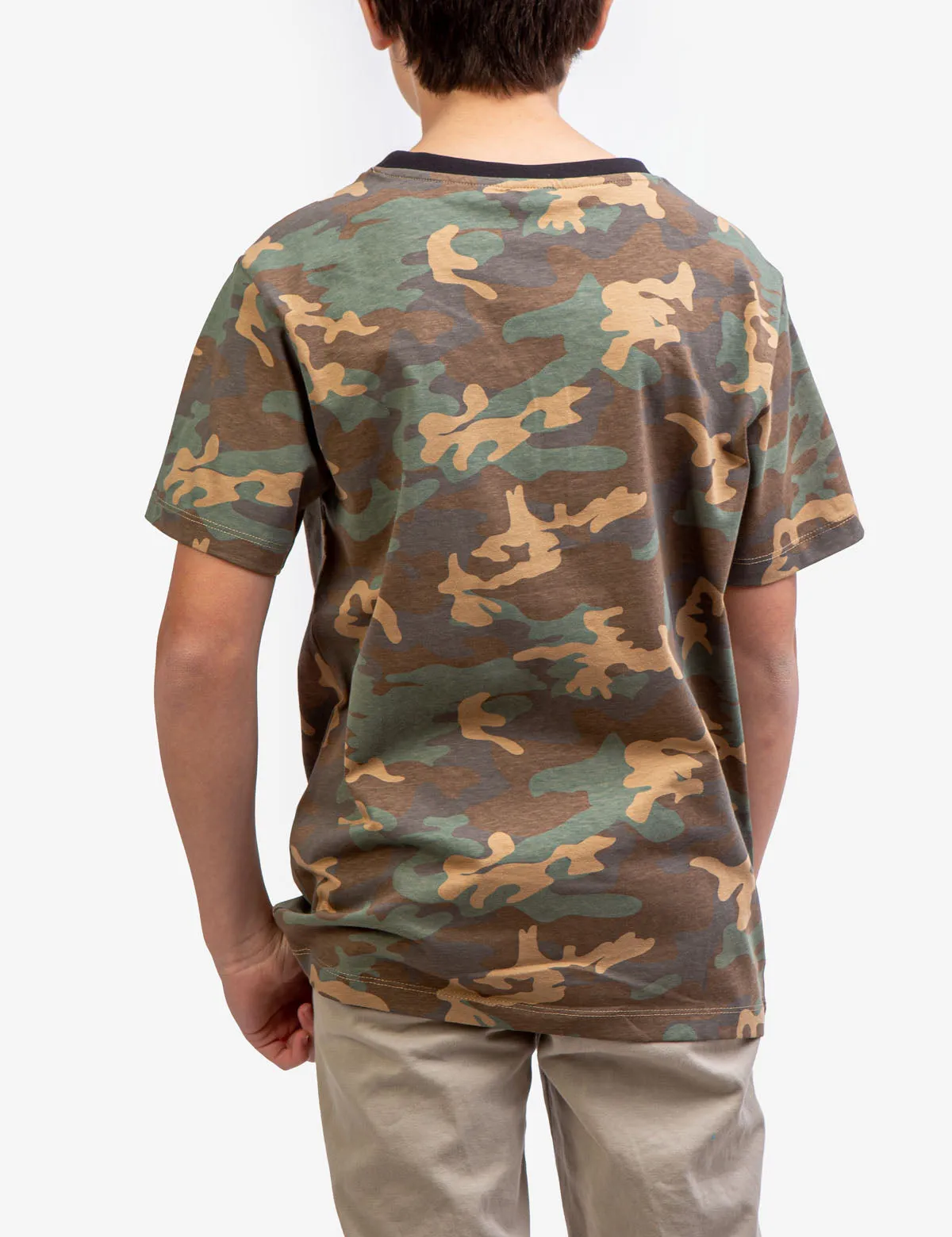 BOYS CAMO CREW NECK T-SHIRT