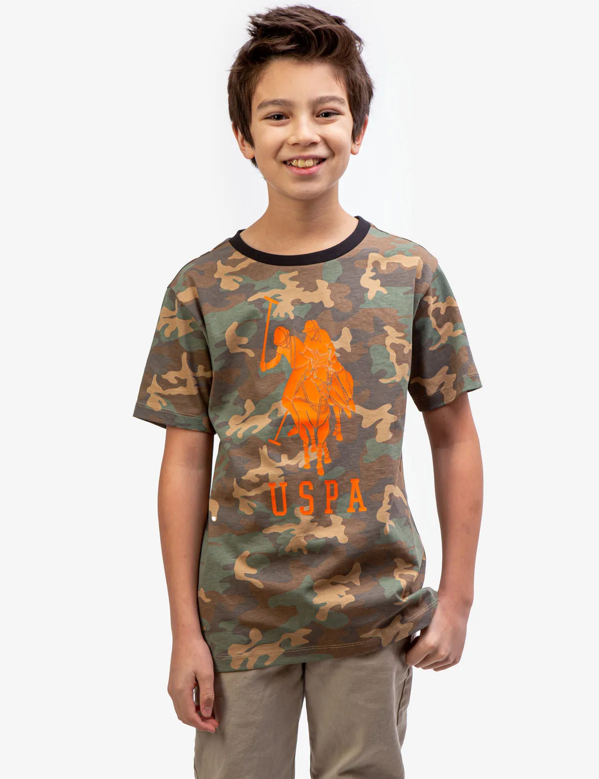 BOYS CAMO CREW NECK T-SHIRT