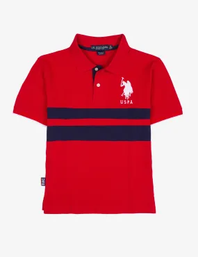 BOYS CHEST STRIPE POLO SHIRT