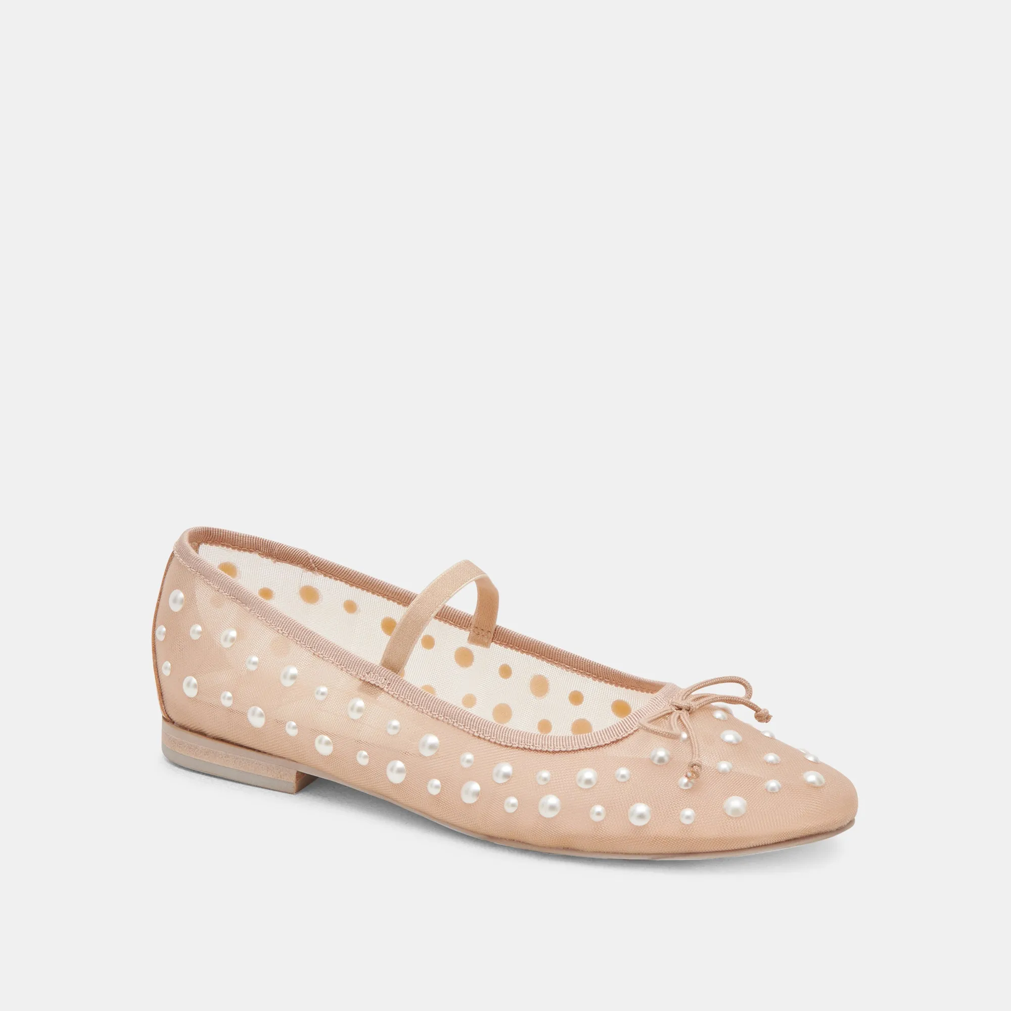 CADEL PEARL BALLET FLATS BLUSH MESH