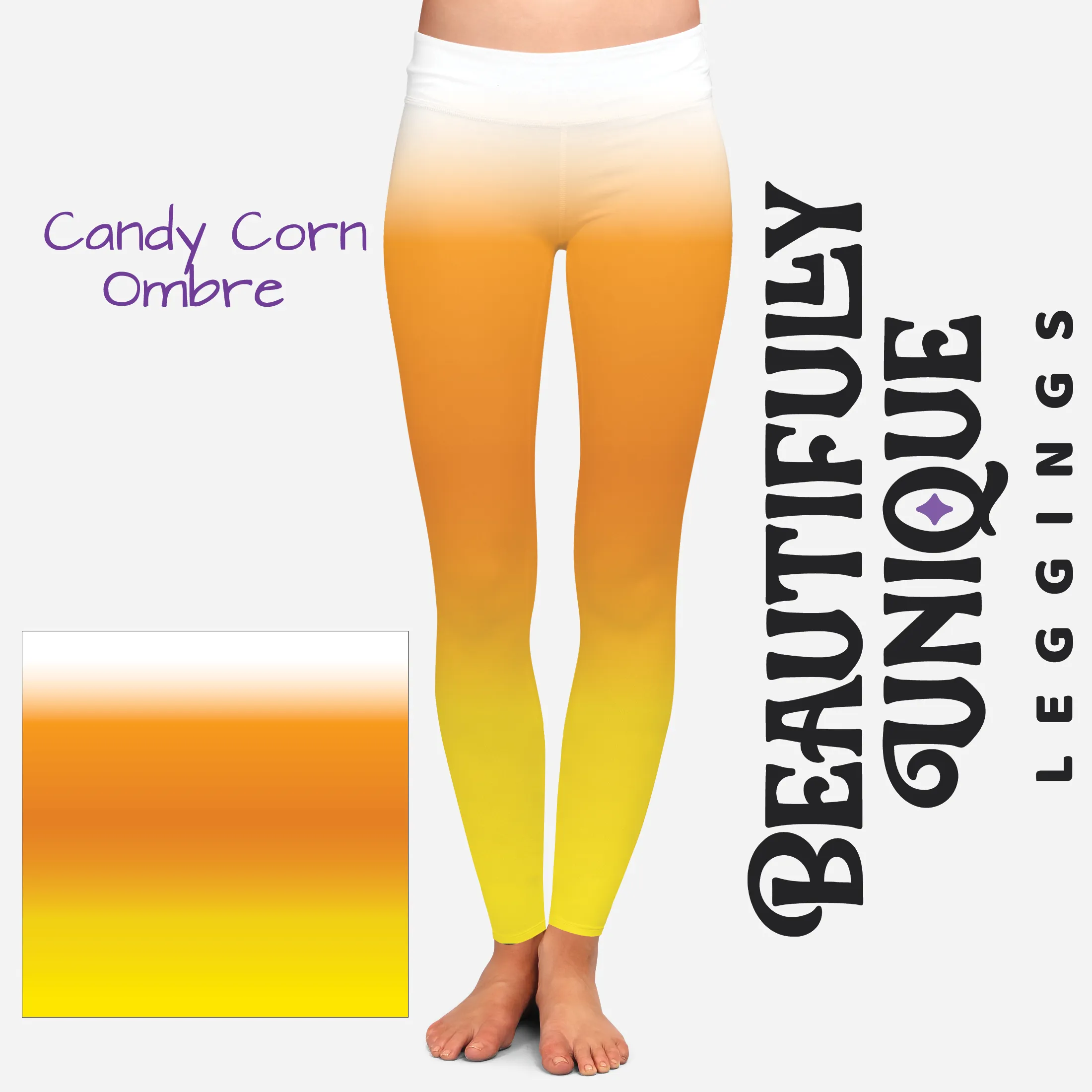 Candy Corn Ombre (Unique Exclusive) - High-quality Handcrafted Vibrant Leggings