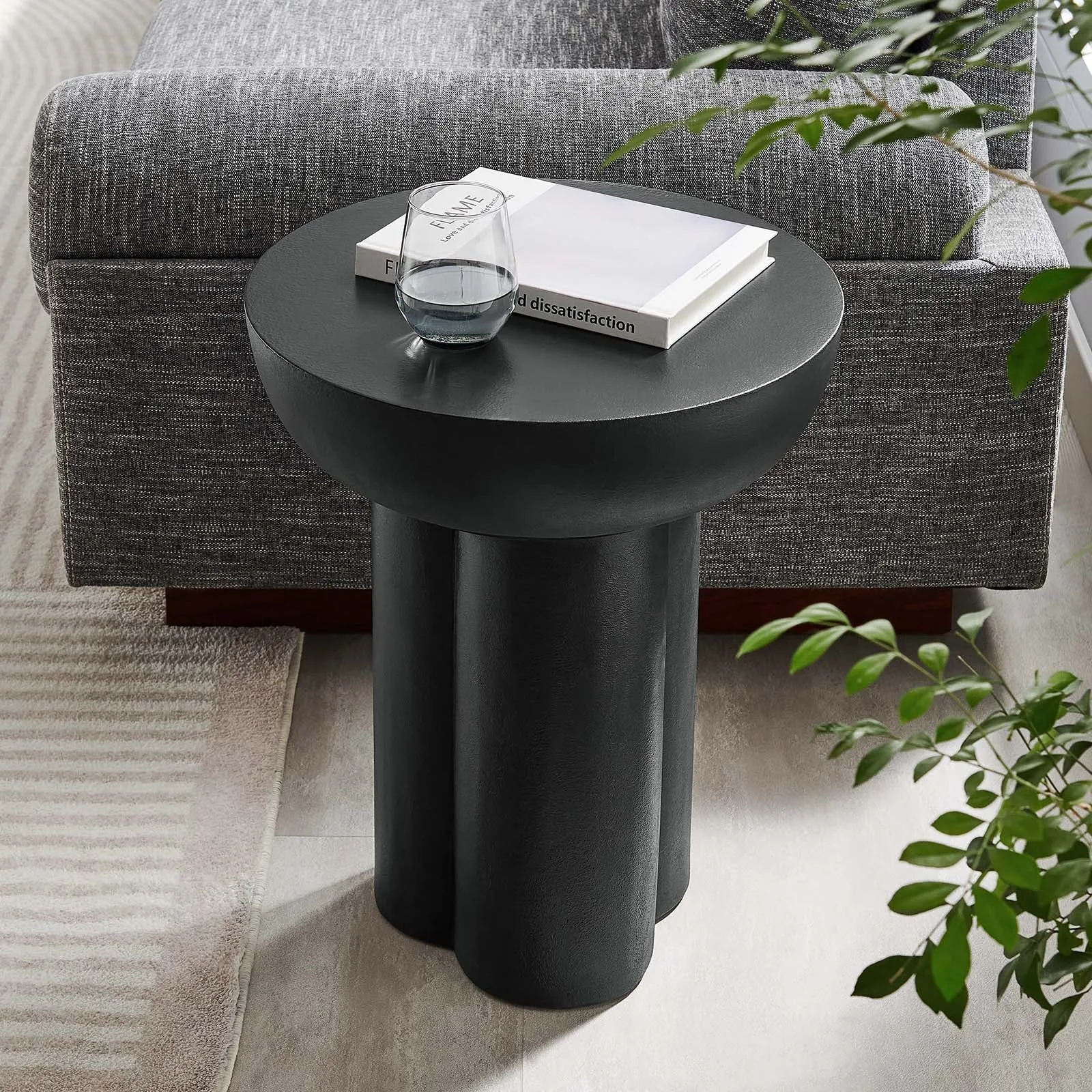 Caspian Round Concrete Side Table by Modway