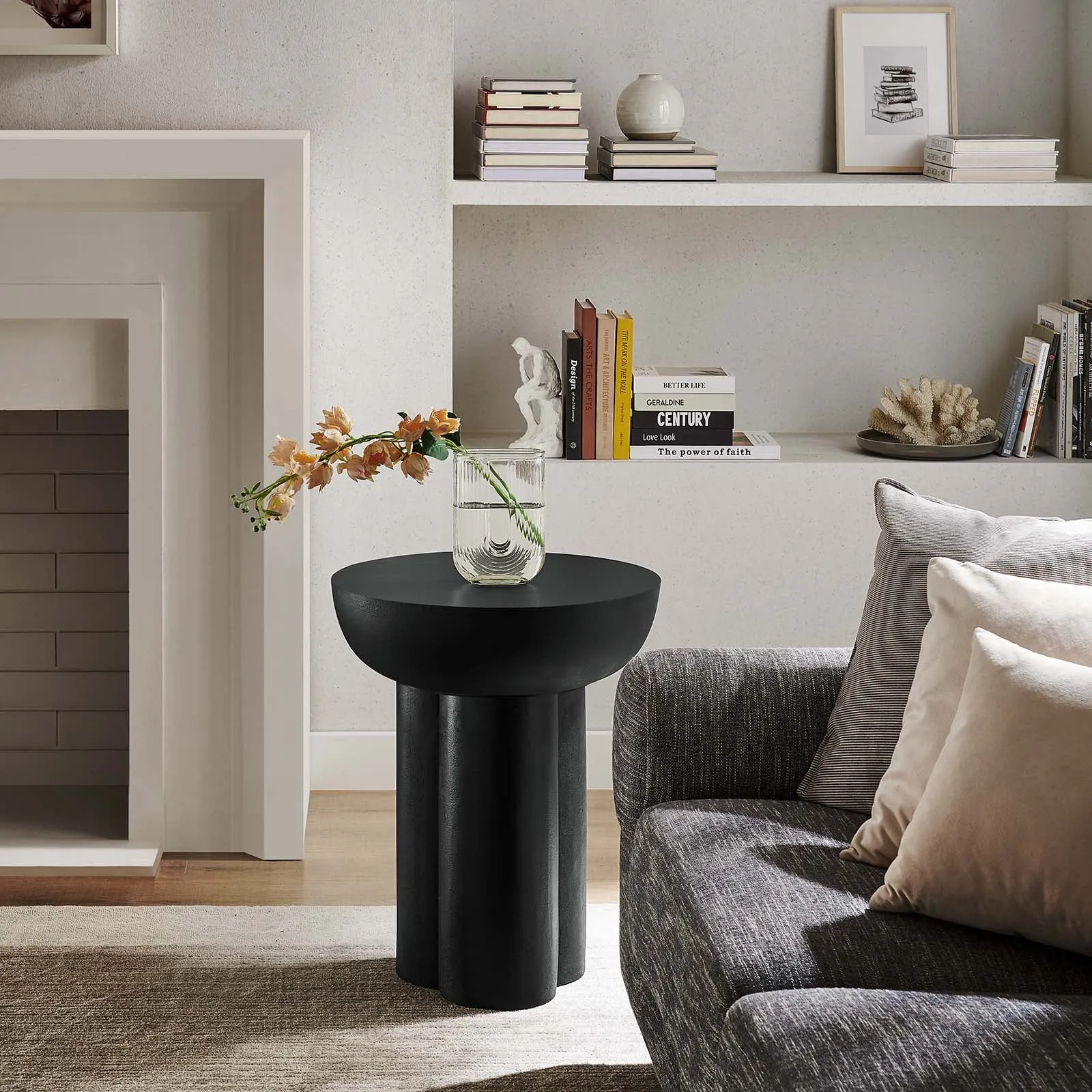 Caspian Round Concrete Side Table by Modway