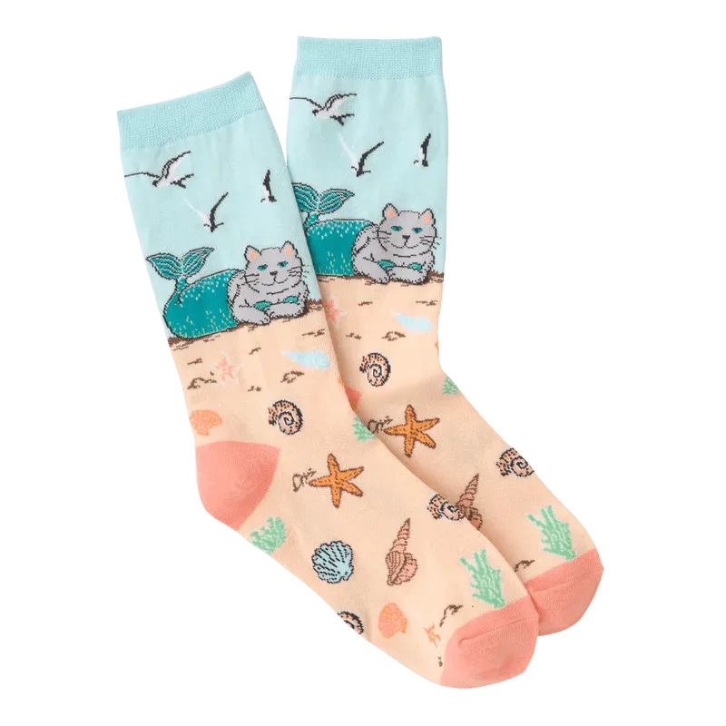 Cat Mermaid Women's Crew Socks