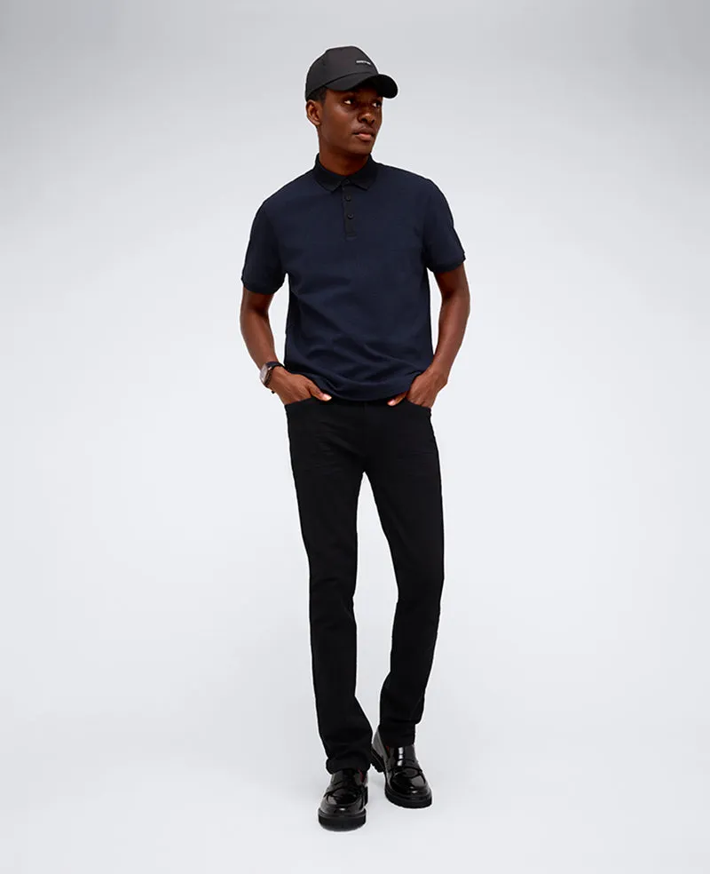 Contrast Placket Button Polo