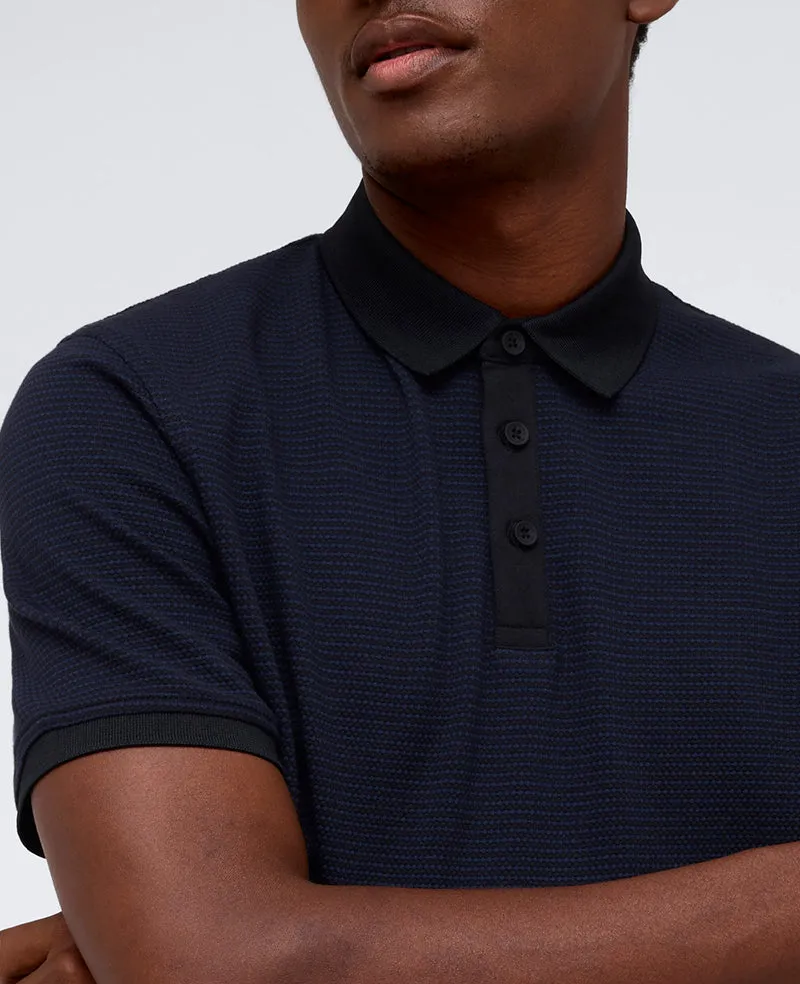 Contrast Placket Button Polo