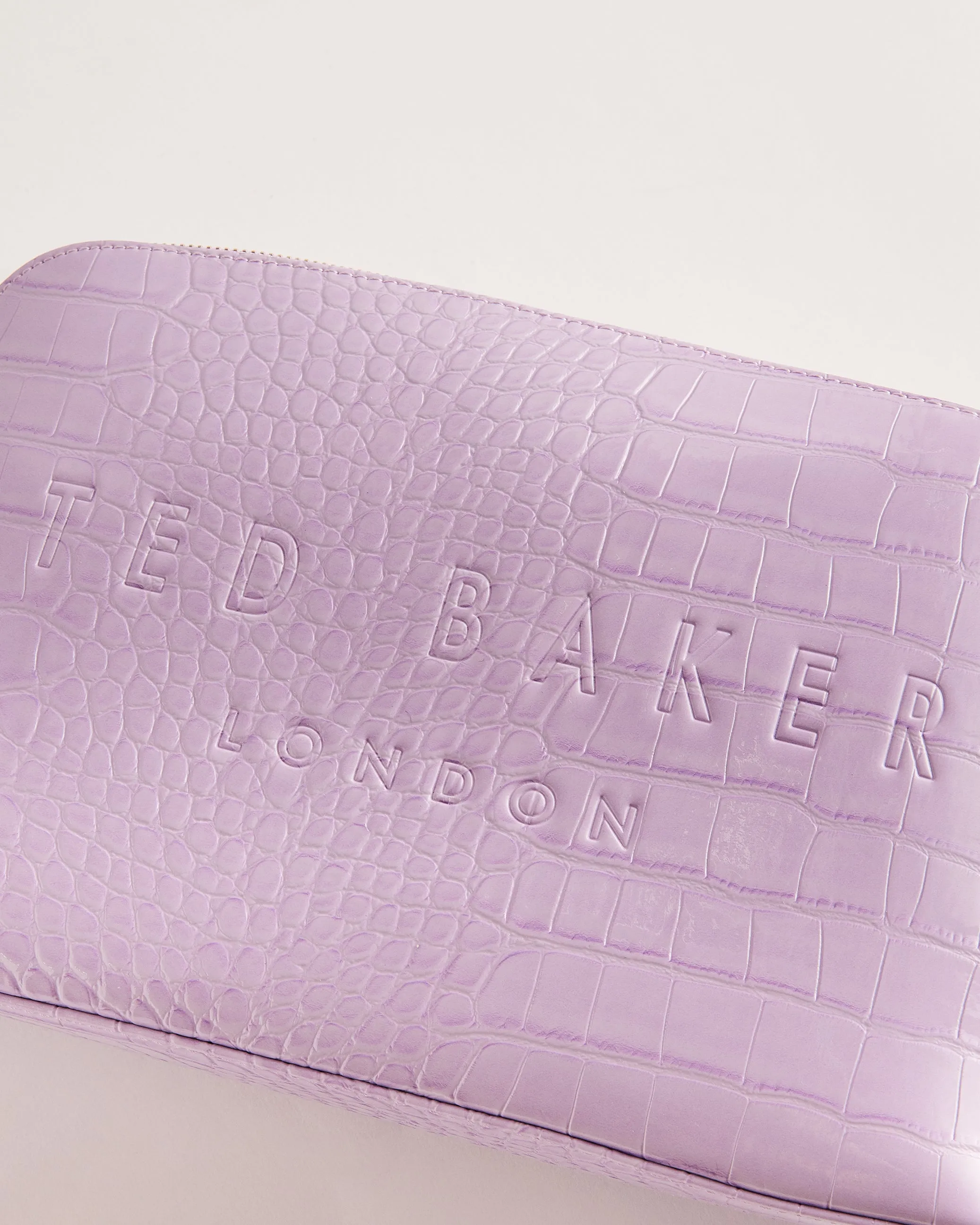 Crocana Croc Detail Debossed Washbag Lilac