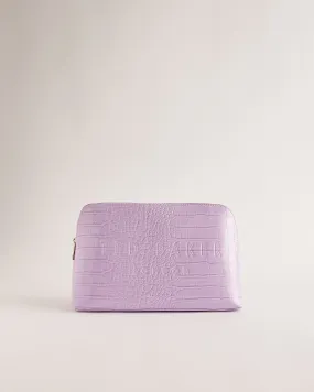 Crocana Croc Detail Debossed Washbag Lilac