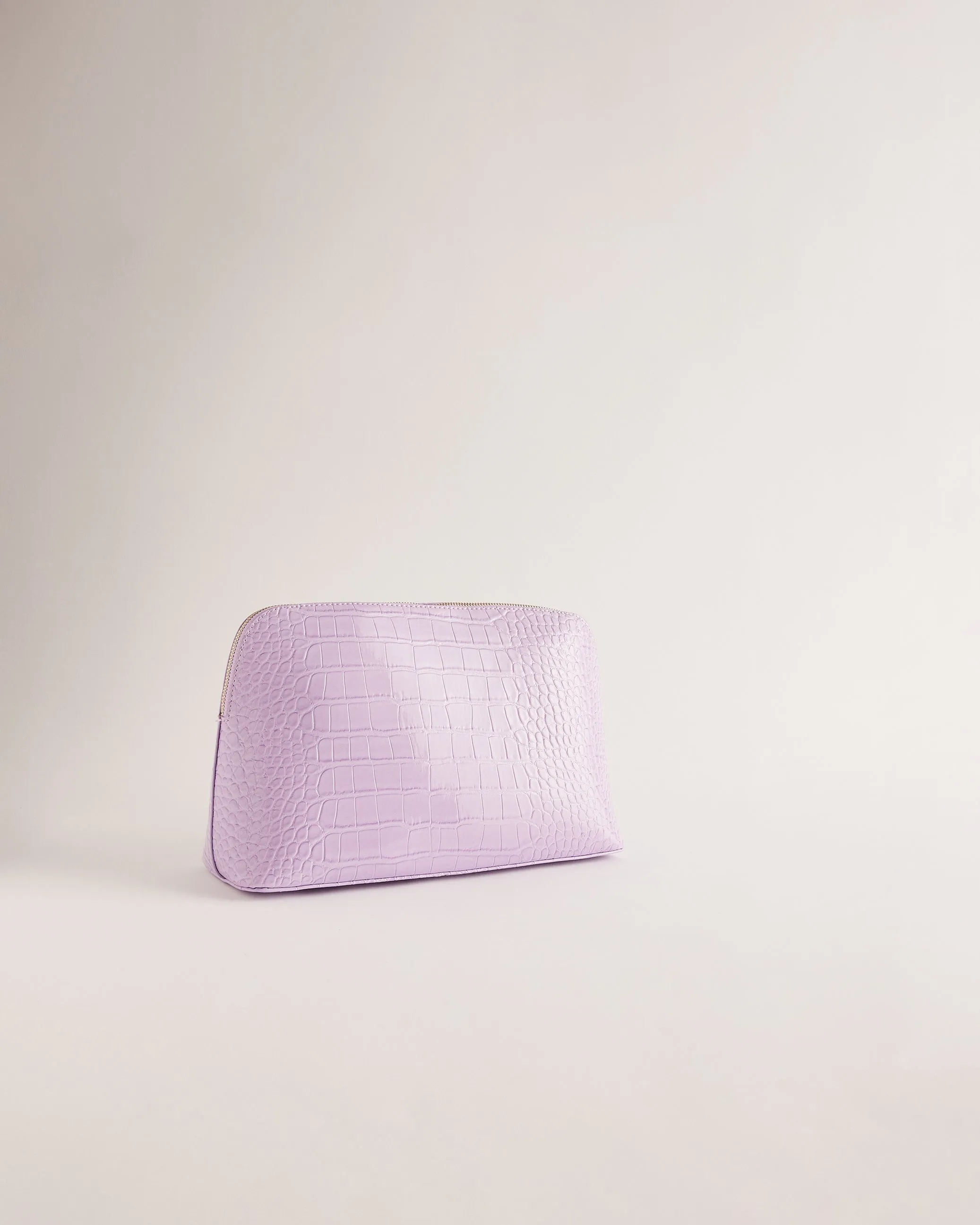 Crocana Croc Detail Debossed Washbag Lilac