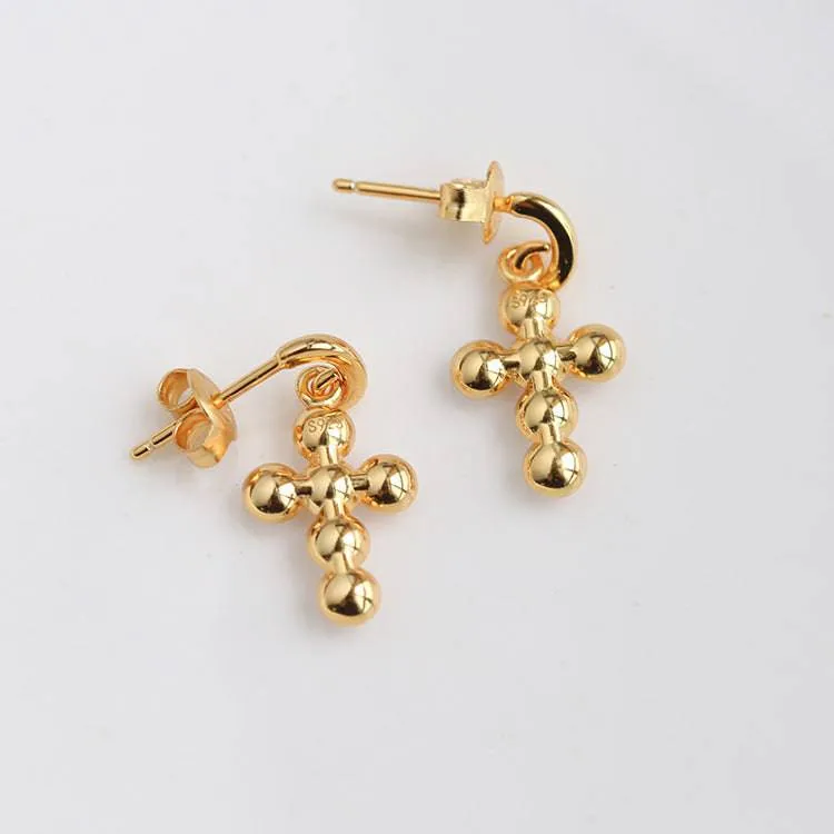 Cross Pearls Earrings