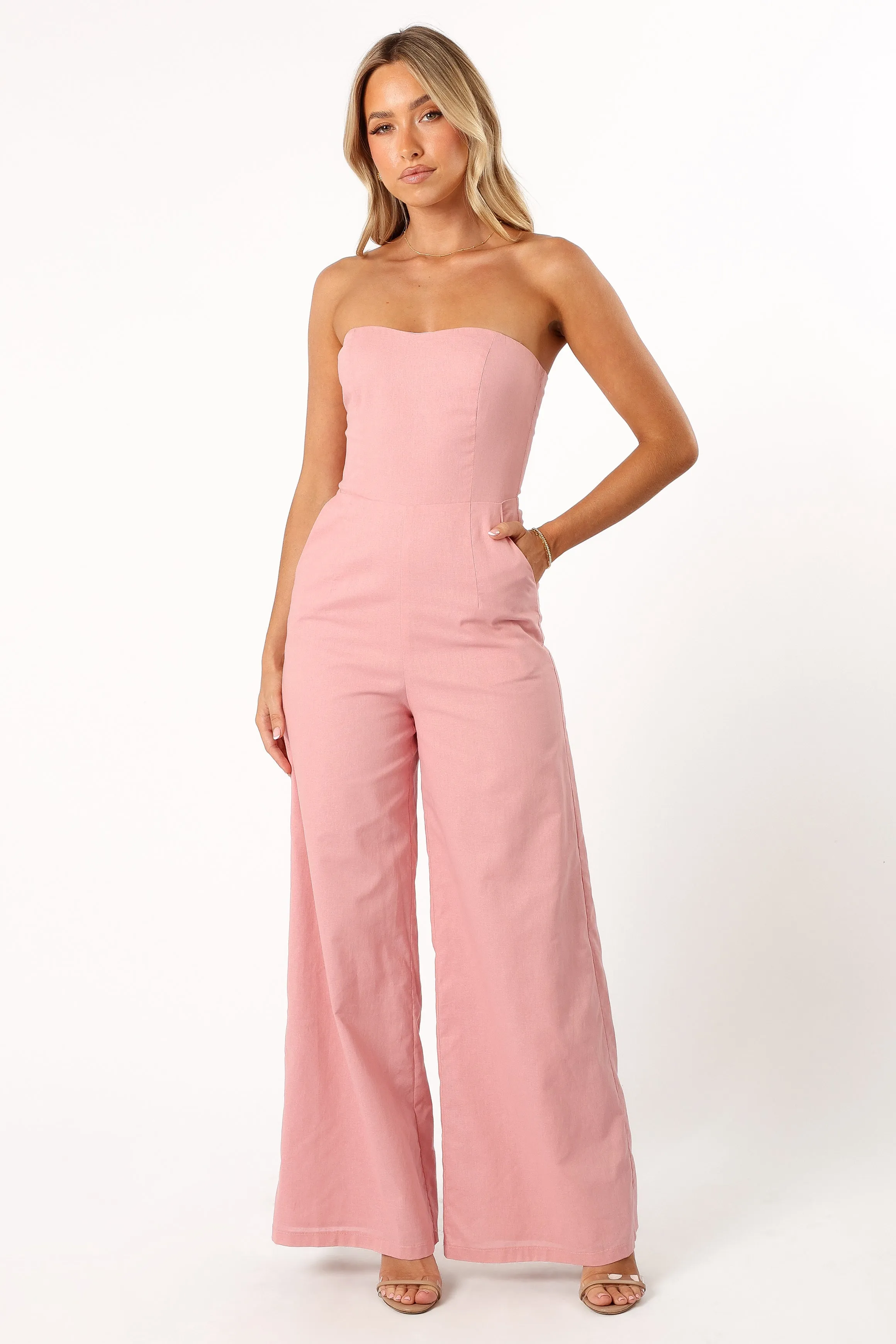 Daisy Strapless Jumpsuit - Dusty Rose