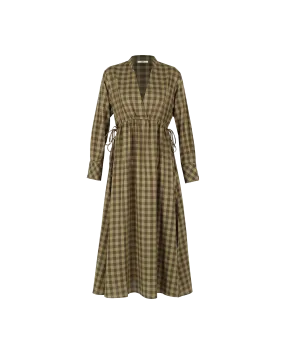 DARCY GINGHAM DRESS OLIVE GINGHAM