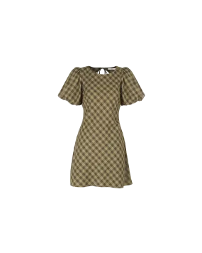 DARCY GINGHAM MINIDRESS OLIVE GINGHAM