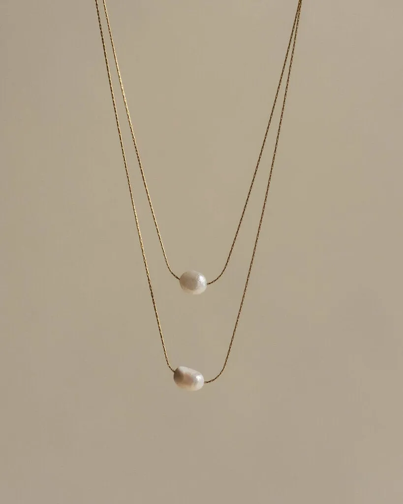 Double Strand of Single Pearl Necklace