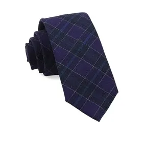 Eggplant Pittsfield Plaid Necktie