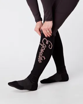 EQC Technical Riding Socks - BLACK/ROSE