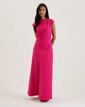 Ereas Drape Detail Slip Maxi Dress Pink