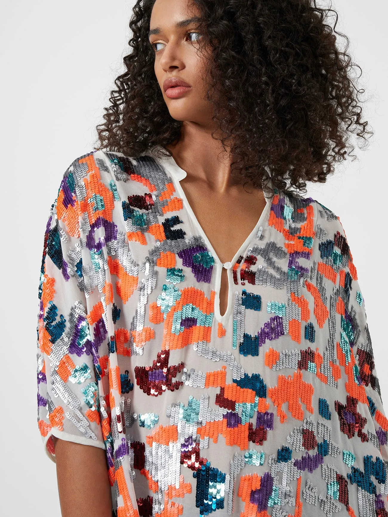 Flora Sequin V-Neck Blouse