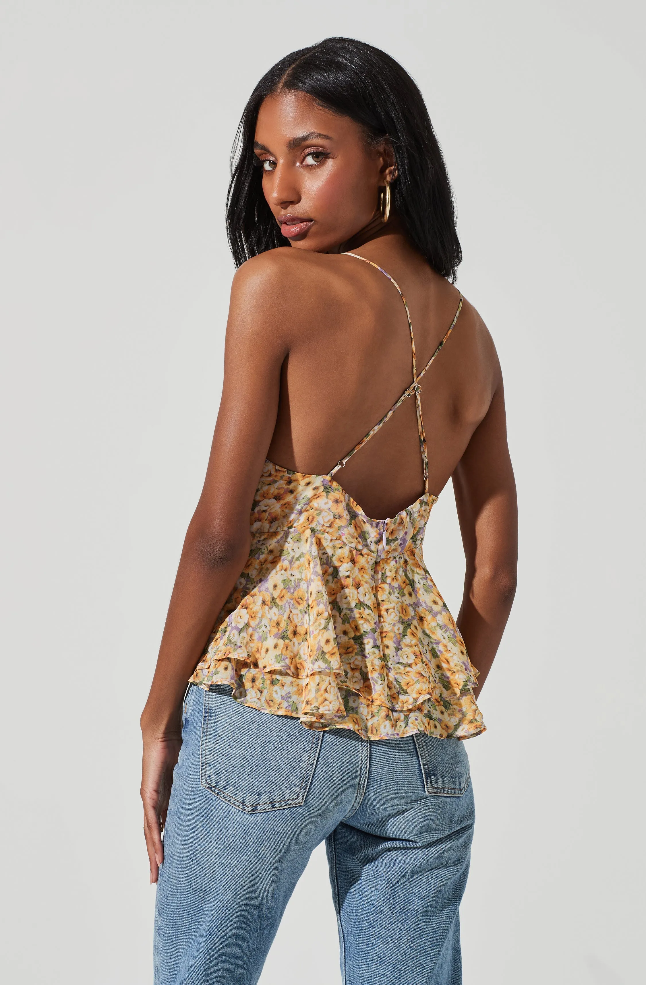 Floral Two Tiered Strappy Cami